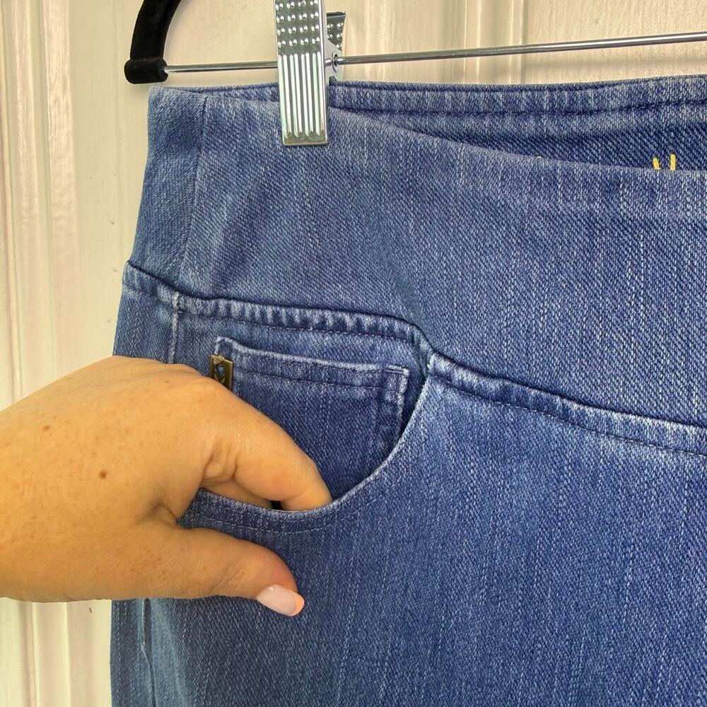 Belle by Kim Gravel Flexibelle Pants Womens 12 Straight Leg Medium Wash NWOT - Picture 3 of 9